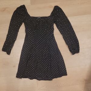 Lily Rose Black and White Polka Dot Long Sleeve Dress